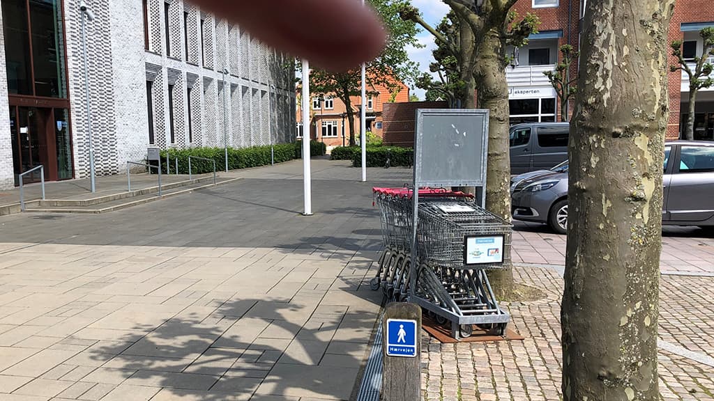 Henvisning til offentligt toilet i Vejen Midtby