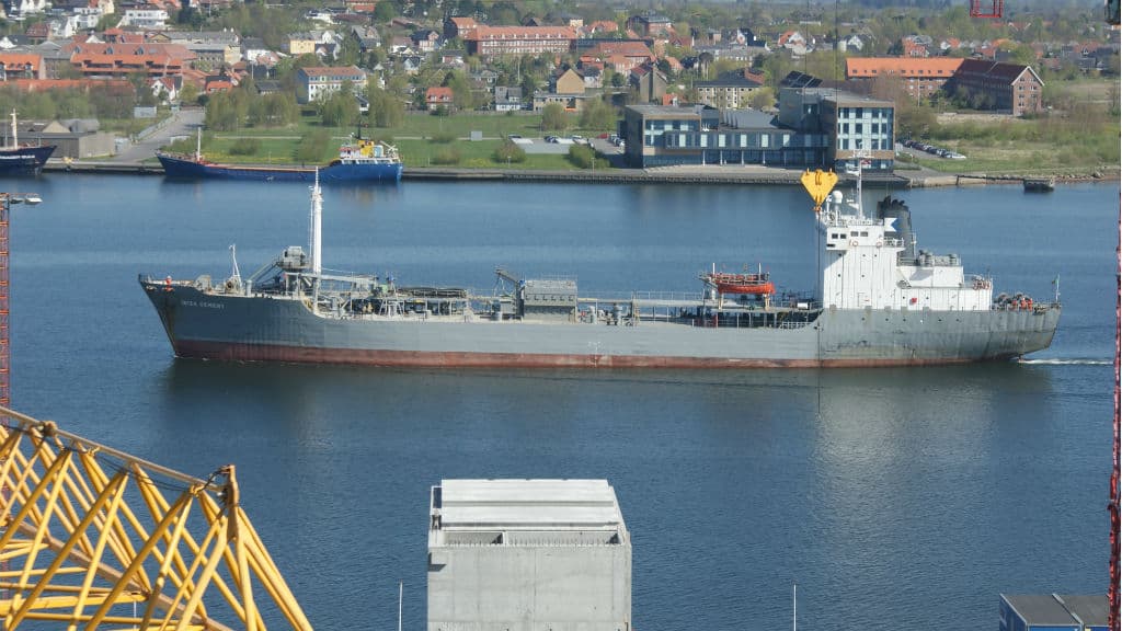 Angeln an der Waterfront Aalborgs